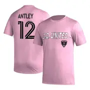 Men's D.C. United ＃12 William Conner Antley Pink Name & Number Hook T-Shirt