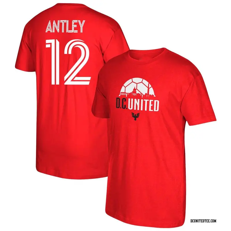Men's D.C. United ＃12 William Conner Antley Red Name & Number Local T-Shirt