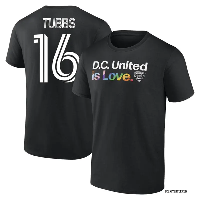 Men's D.C. United ＃16 Garrison Tubbs Black Name & Number City Pride T-Shirt