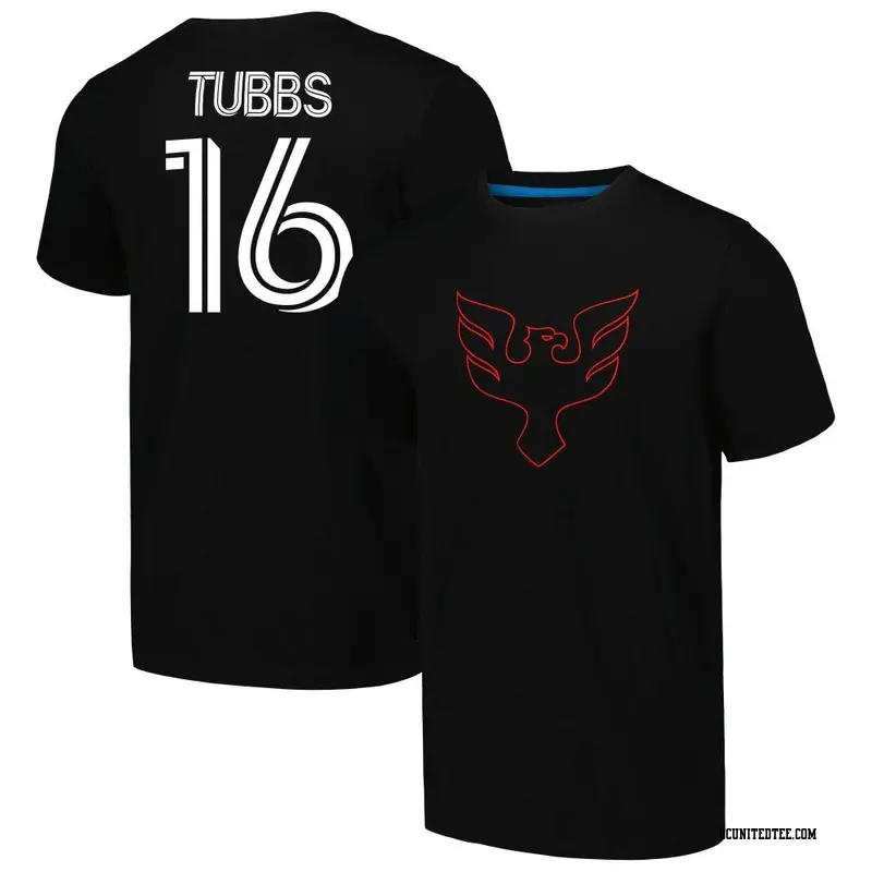 Men's D.C. United ＃16 Garrison Tubbs Black Name & Number Culture Heavy T-Shirt