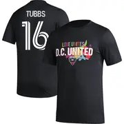 Men's D.C. United ＃16 Garrison Tubbs Black Name & Number Love Unites T-Shirt