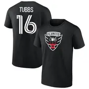 Men's D.C. United ＃16 Garrison Tubbs Black Name & Number T-Shirt