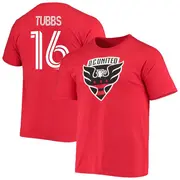 Men's D.C. United ＃16 Garrison Tubbs Red Name & Number Backer T-Shirt