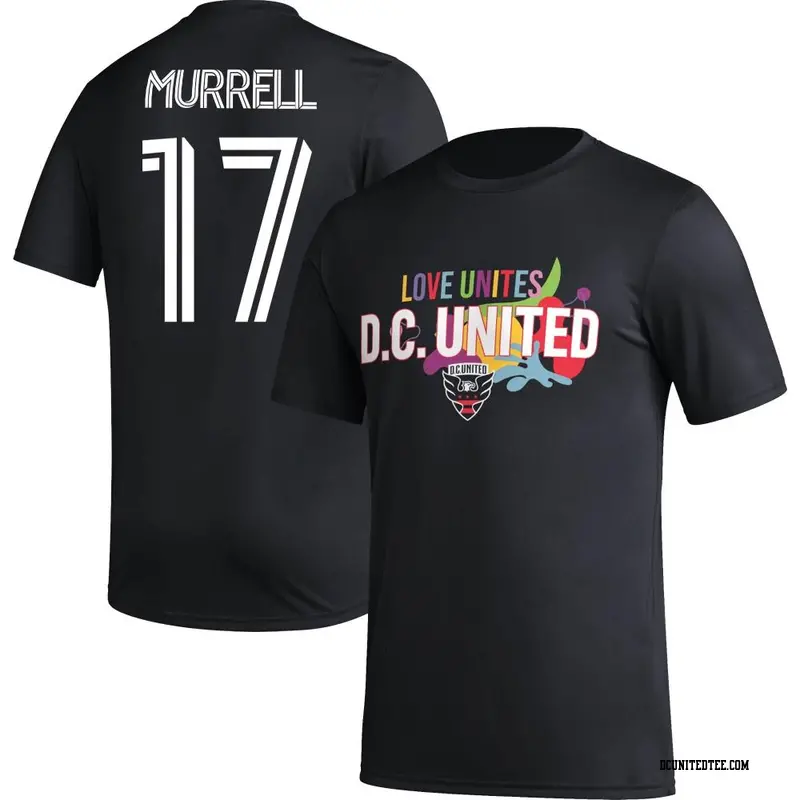 Men's D.C. United ＃17 Jacob Murrell Black Name & Number Love Unites T-Shirt