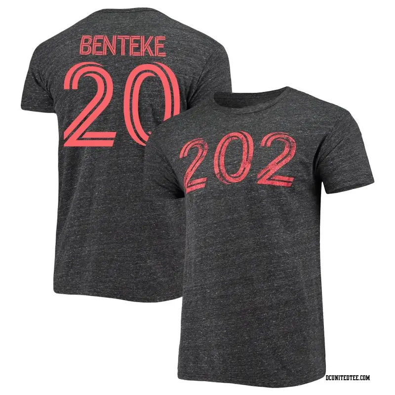 Men's D.C. United ＃20 Christian Benteke Black Name & Number Area Code T-Shirt