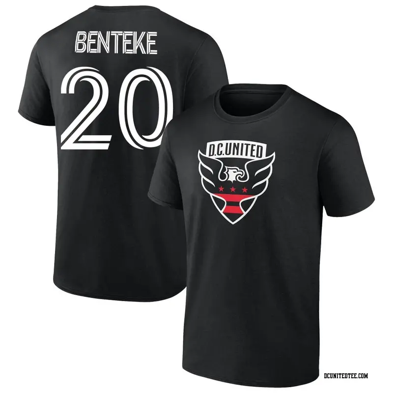 Men's D.C. United ＃20 Christian Benteke Black Name & Number T-Shirt