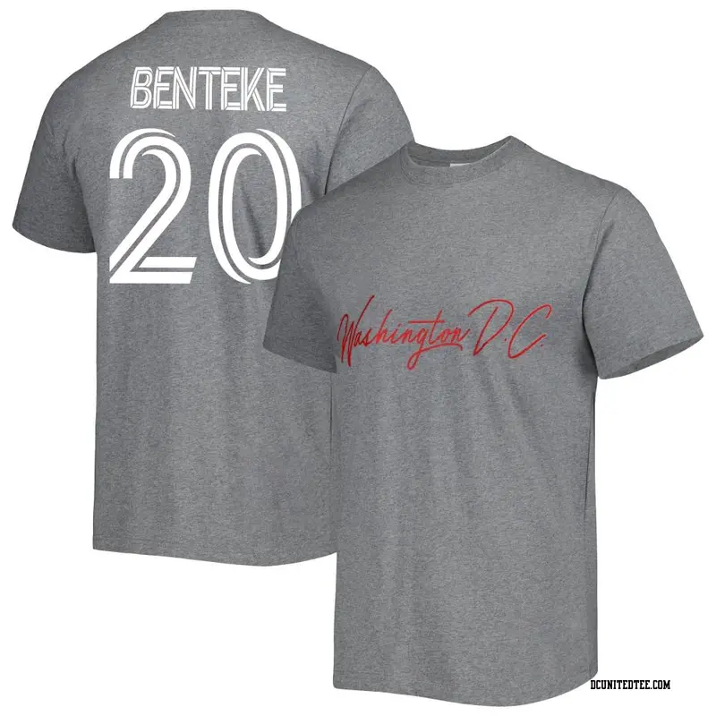 Men's D.C. United ＃20 Christian Benteke Gray Name & Number City T-Shirt