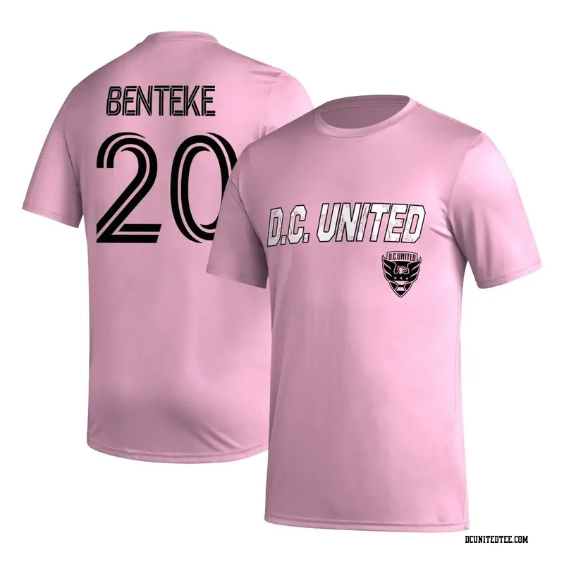 Men's D.C. United ＃20 Christian Benteke Pink Name & Number Hook T-Shirt