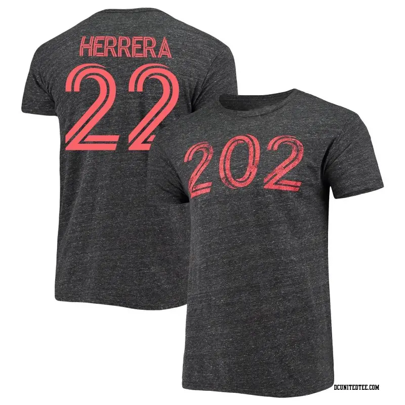 Men's D.C. United ＃22 Aaron Herrera Black Name & Number Area Code T-Shirt