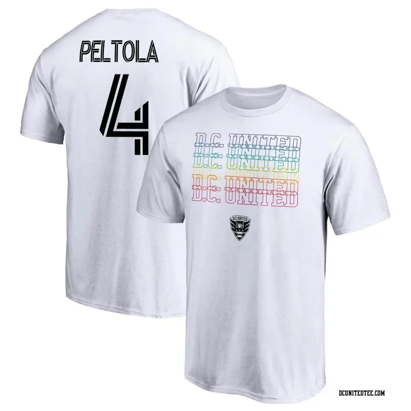 Men's D.C. United ＃4 Matti Peltola White Name & Number City Pride T-Shirt