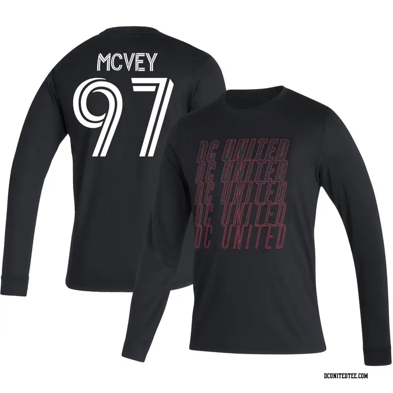 Men's D.C. United ＃97 Christopher McVey Black Name & Number Club Long Sleeve T-Shirt