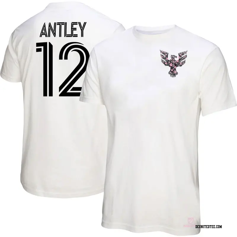 Women's D.C. United ＃12 William Conner Antley White Name & Number Cherry Blossom T-Shirt