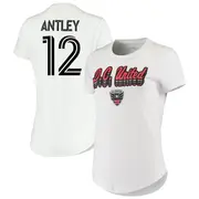 Women's D.C. United ＃12 William Conner Antley White Name & Number Cloud T-Shirt