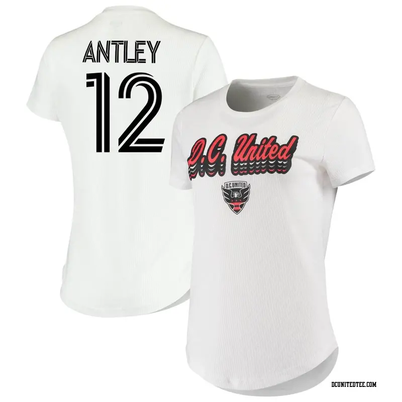 Women's D.C. United ＃12 William Conner Antley White Name & Number Cloud T-Shirt