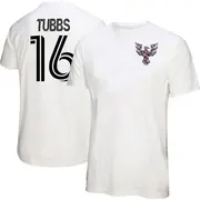 Women's D.C. United ＃16 Garrison Tubbs White Name & Number Cherry Blossom T-Shirt
