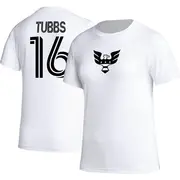 Women's D.C. United ＃16 Garrison Tubbs White Name & Number Icon T-Shirt