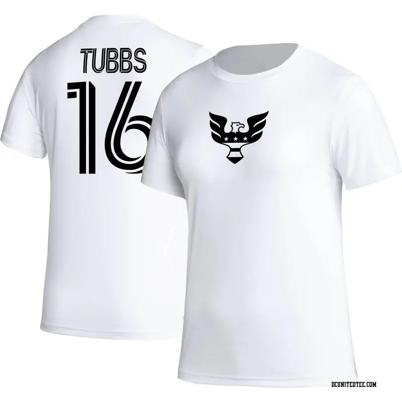 Women's D.C. United ＃16 Garrison Tubbs White Name & Number Icon T-Shirt