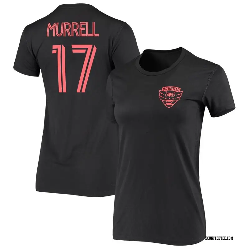 Women's D.C. United ＃17 Jacob Murrell Black Name & Number Iconic T-Shirt