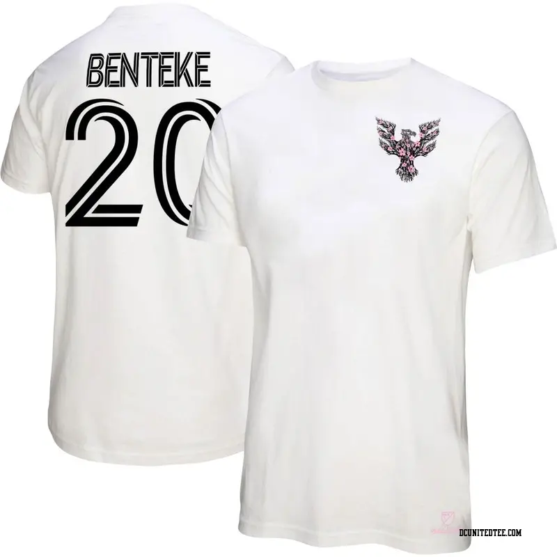 Women's D.C. United ＃20 Christian Benteke White Name & Number Cherry Blossom T-Shirt