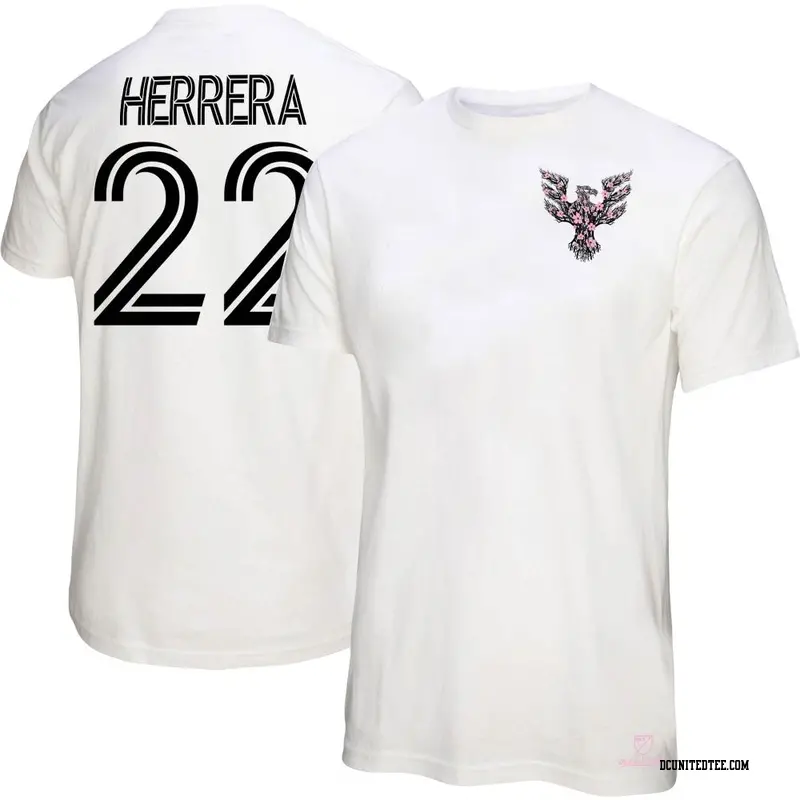 Women's D.C. United ＃22 Aaron Herrera White Name & Number Cherry Blossom T-Shirt