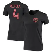 Women's D.C. United ＃4 Matti Peltola Black Name & Number Iconic T-Shirt