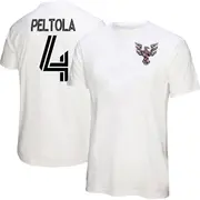 Women's D.C. United ＃4 Matti Peltola White Name & Number Cherry Blossom T-Shirt
