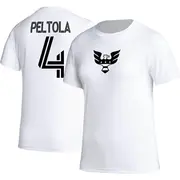 Women's D.C. United ＃4 Matti Peltola White Name & Number Icon T-Shirt