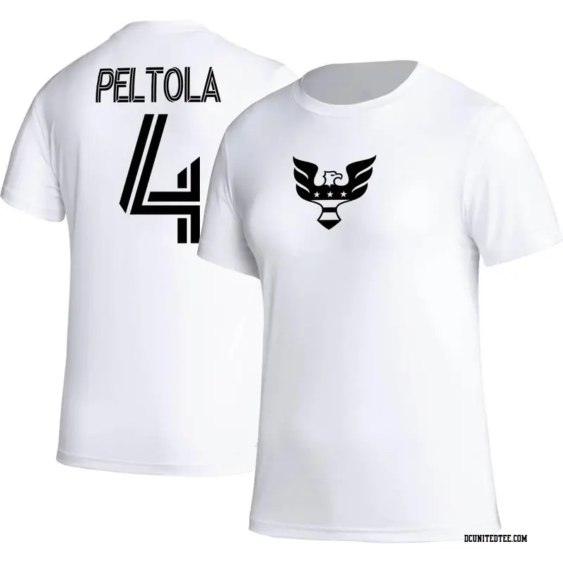 Women's D.C. United ＃4 Matti Peltola White Name & Number Icon T-Shirt