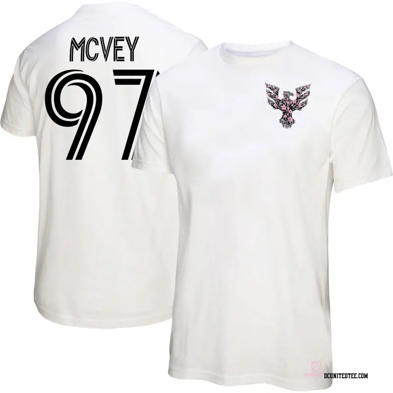 Women's D.C. United ＃97 Christopher McVey White Name & Number Cherry Blossom T-Shirt