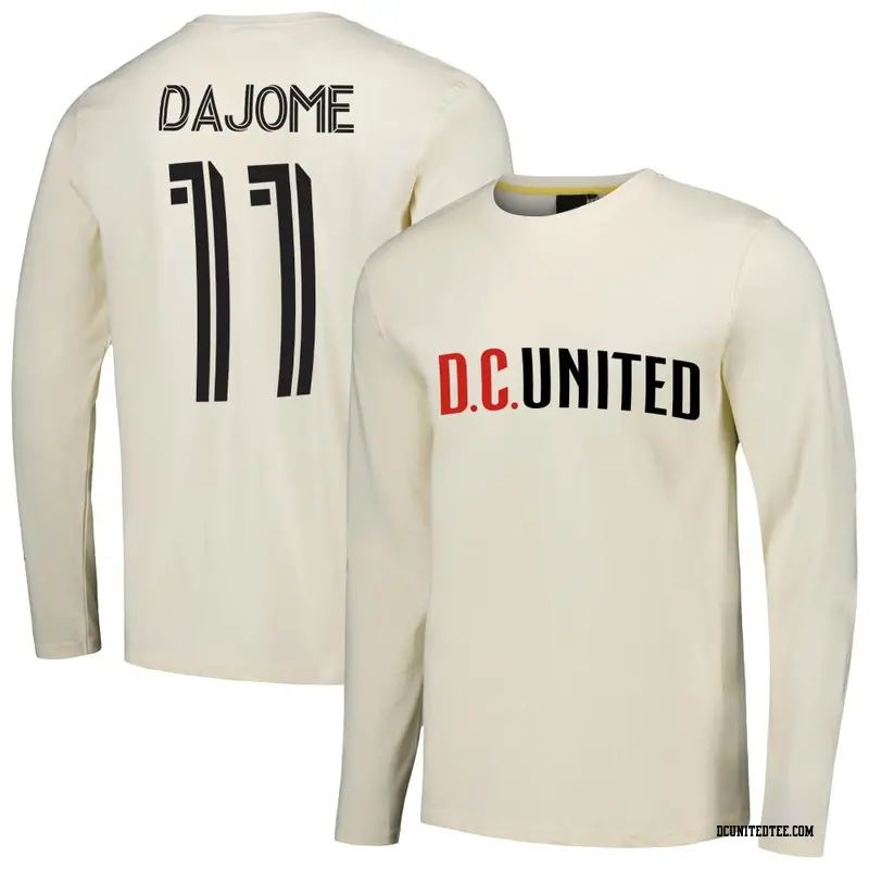 Youth D.C. United ＃11 Cristián Dájome Cream Name & Number Local Heavy Long Sleeve T-Shirt