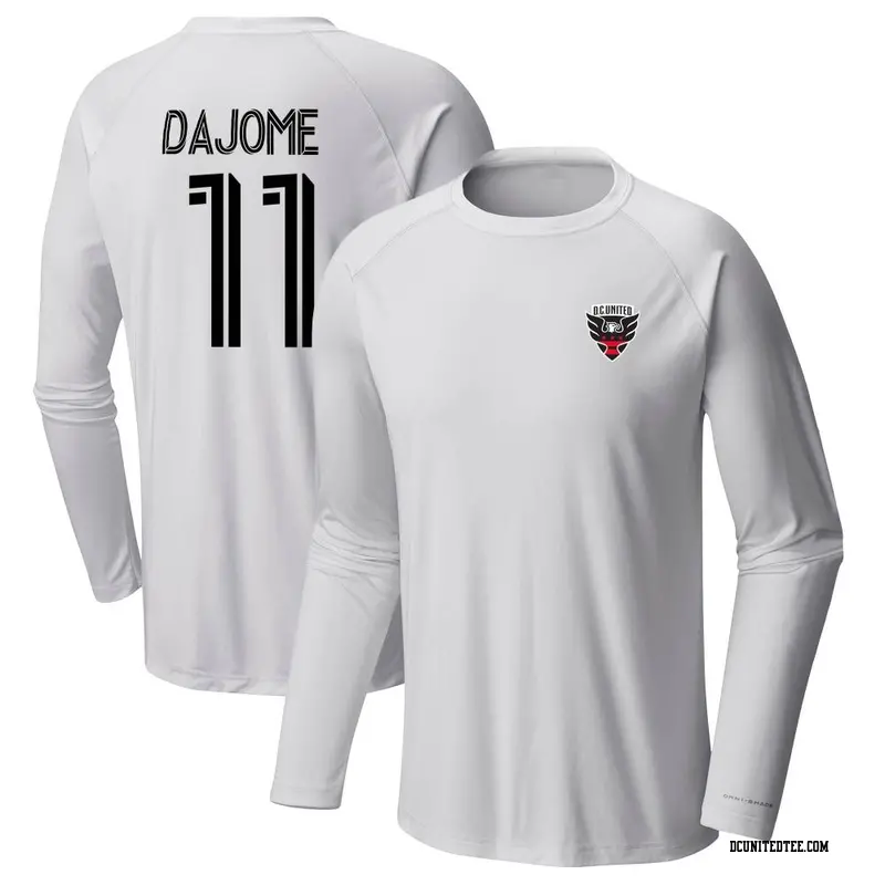 Youth D.C. United ＃11 Cristián Dájome White Name & Number Terminal Tackle Long Sleeve T-Shirt