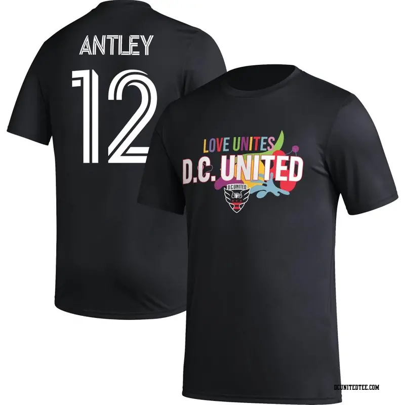Youth D.C. United ＃12 William Conner Antley Black Name & Number Love Unites T-Shirt