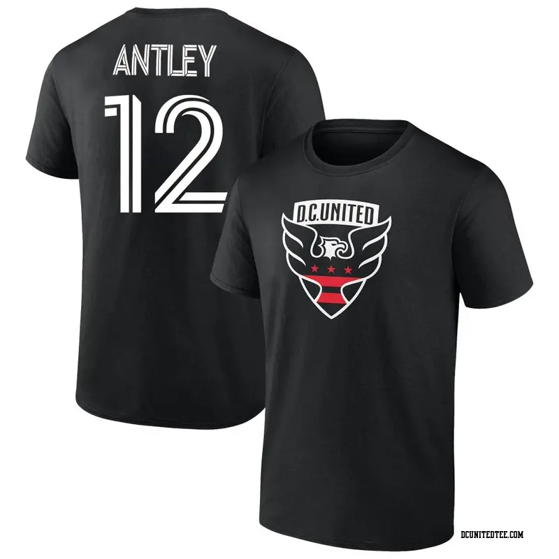 Youth D.C. United ＃12 William Conner Antley Black Name & Number T-Shirt