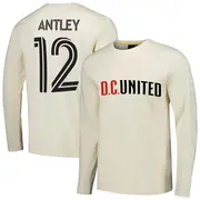 Youth D.C. United ＃12 William Conner Antley Cream Name & Number Local Heavy Long Sleeve T-Shirt