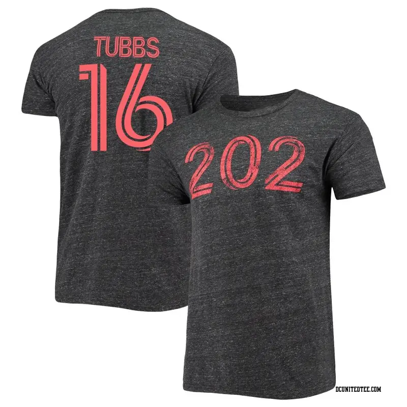 Youth D.C. United ＃16 Garrison Tubbs Black Name & Number Area Code T-Shirt