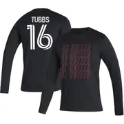 Youth D.C. United ＃16 Garrison Tubbs Black Name & Number Club Long Sleeve T-Shirt