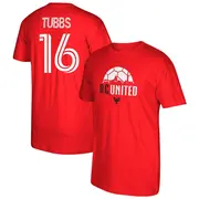 Youth D.C. United ＃16 Garrison Tubbs Red Name & Number Local T-Shirt