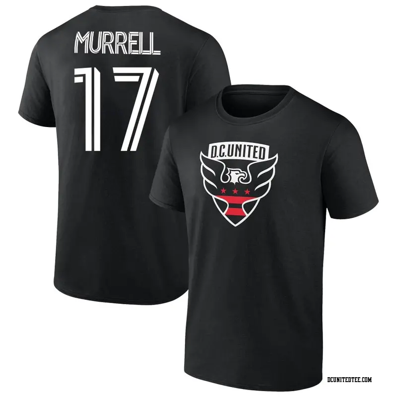 Youth D.C. United ＃17 Jacob Murrell Black Name & Number T-Shirt