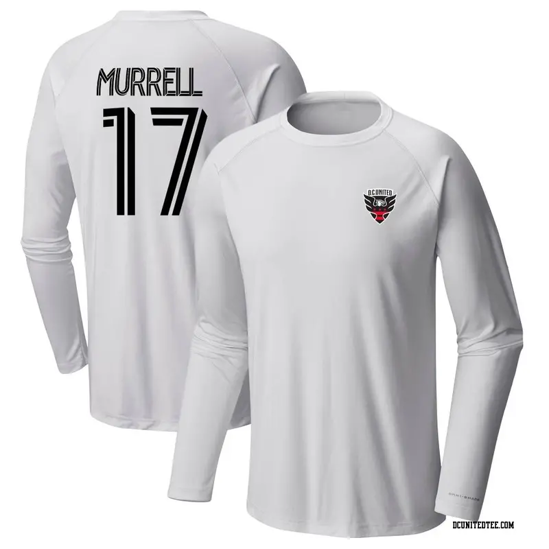 Youth D.C. United ＃17 Jacob Murrell White Name & Number Terminal Tackle Long Sleeve T-Shirt