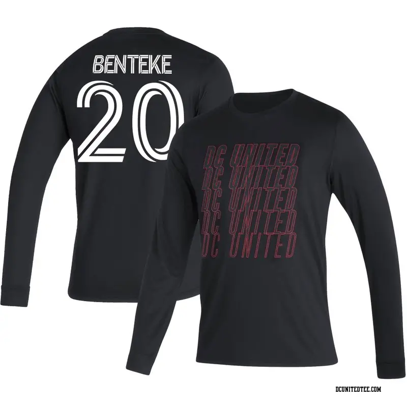 Youth D.C. United ＃20 Christian Benteke Black Name & Number Club Long Sleeve T-Shirt