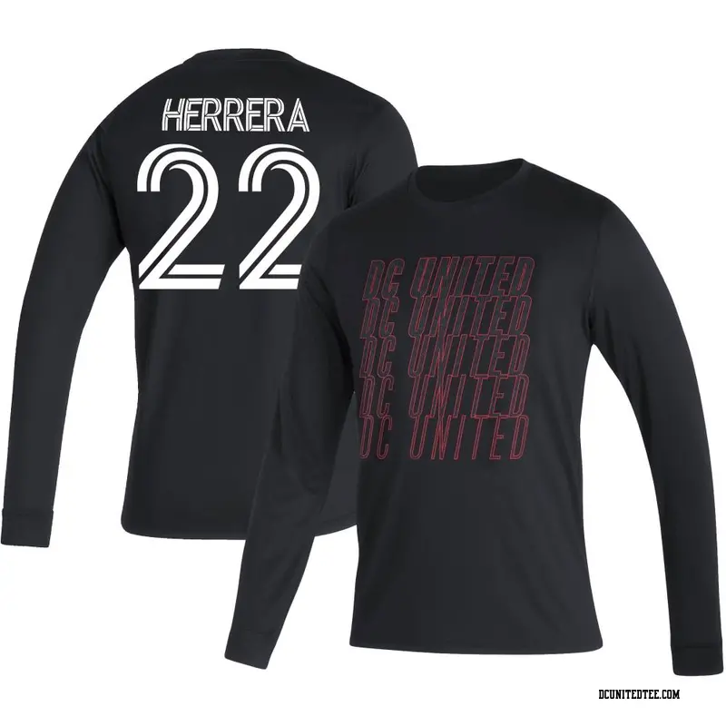 Youth D.C. United ＃22 Aaron Herrera Black Name & Number Club Long Sleeve T-Shirt