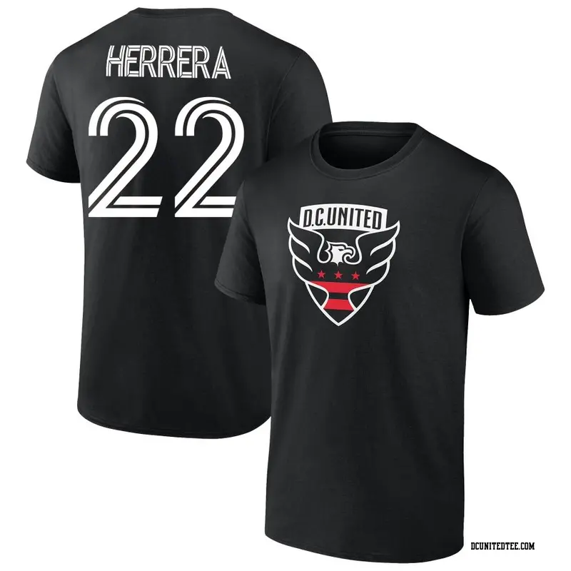 Youth D.C. United ＃22 Aaron Herrera Black Name & Number T-Shirt