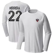 Youth D.C. United ＃22 Aaron Herrera White Name & Number Terminal Tackle Long Sleeve T-Shirt