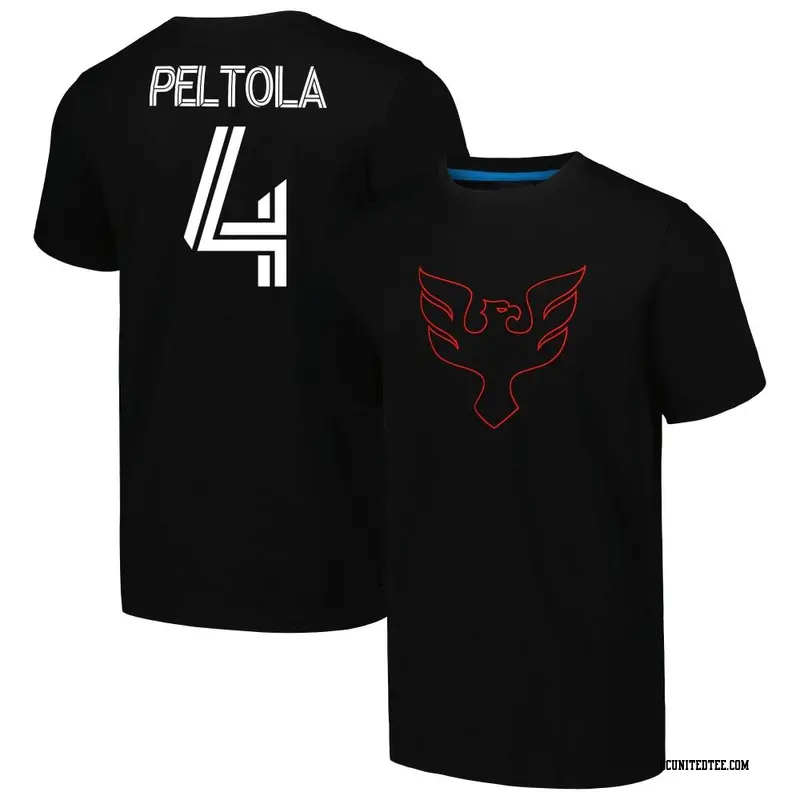 Youth D.C. United ＃4 Matti Peltola Black Name & Number Culture Heavy T-Shirt