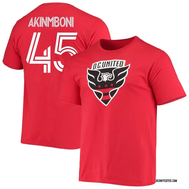 Youth D.C. United ＃45 Matai Akinmboni Red Name & Number Backer T-Shirt