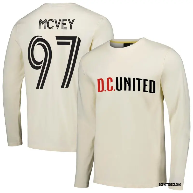 Youth D.C. United ＃97 Christopher McVey Cream Name & Number Local Heavy Long Sleeve T-Shirt