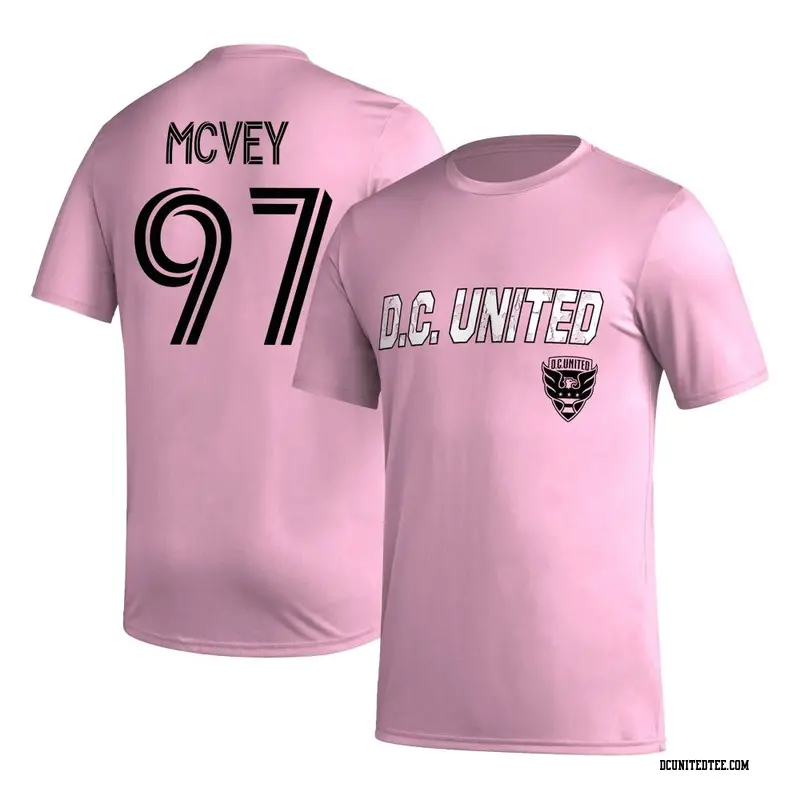 Youth D.C. United ＃97 Christopher McVey Pink Name & Number Hook T-Shirt