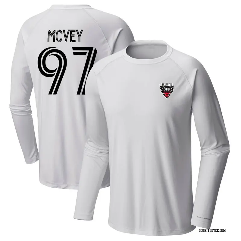 Youth D.C. United ＃97 Christopher McVey White Name & Number Terminal Tackle Long Sleeve T-Shirt